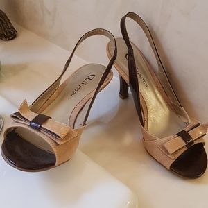 6.5 brown tan slingback
